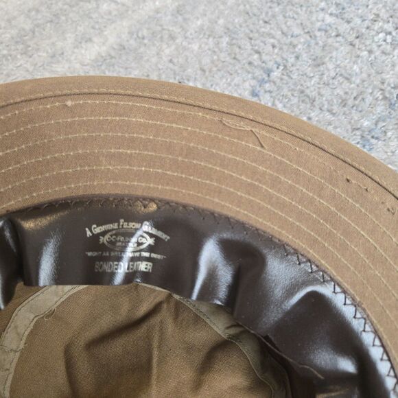 Vintage Filson Tin Cloth Packer Hat Mens XL Waxed Canvas Leather band USA - Picture 3 of 6